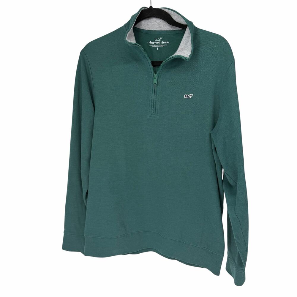Vineyard Vines Green Quarter Zip Long Sleeve Pullover Sz Small